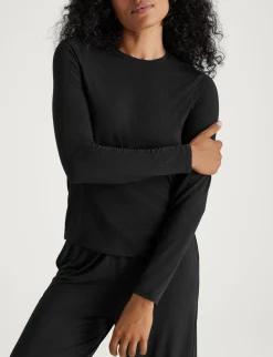 Women's Second Skin Luxe Rib Long Sleeve Crew Neck & Short Set