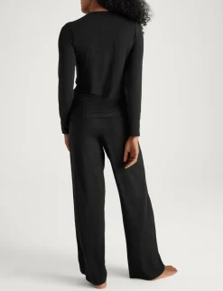 Women's Second Skin Luxe Rib Long Sleeve Crew Neck & Pant Set