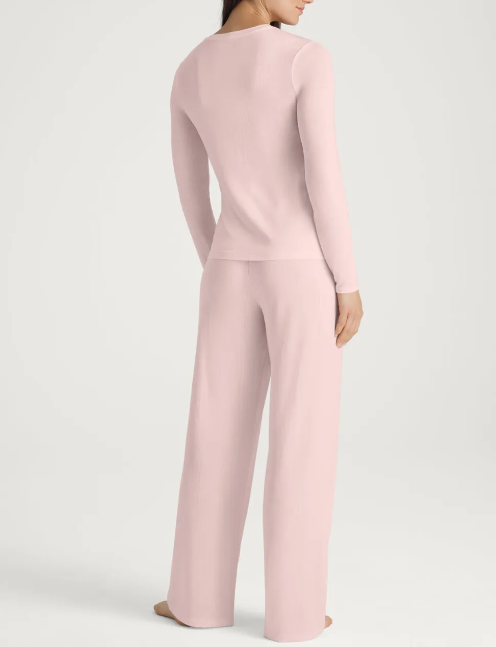 Women's Second Skin Luxe Rib Long Sleeve Crew Neck & Pant Set