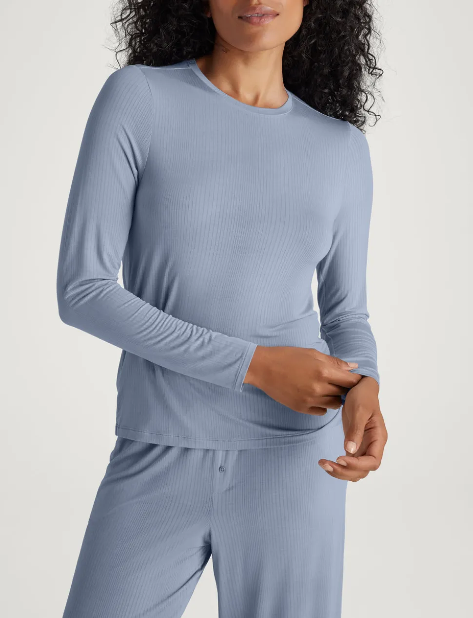 Women's Second Skin Luxe Rib Long Sleeve Crew Neck & Pant Set