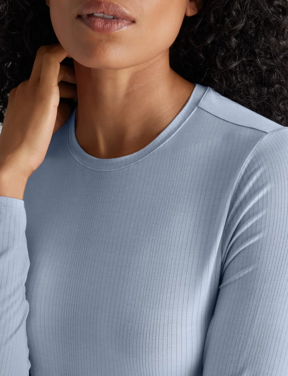 Women's Second Skin Luxe Rib Long Sleeve Crew Neck