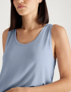 Women's Second Skin Luxe Rib Sleep Tank & Short Set