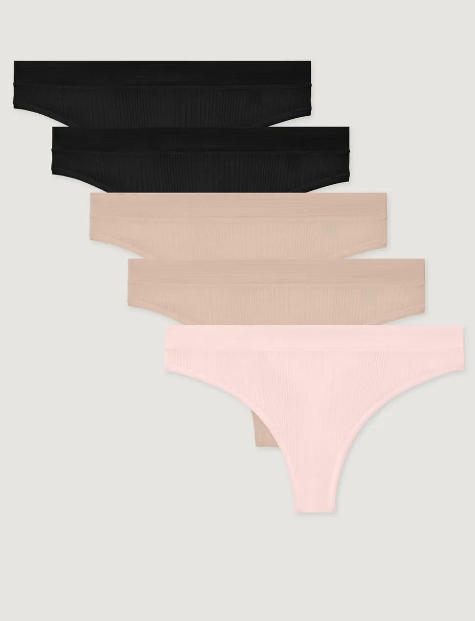 Women's Second Skin Luxe Rib Thong (5-Pack)