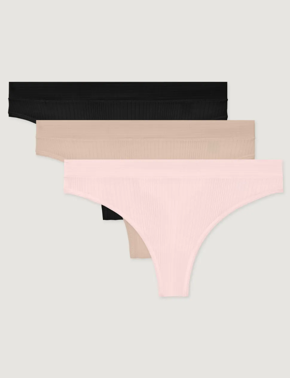 Women's Second Skin Luxe Rib Thong (3-Pack)