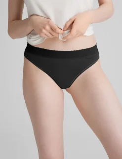 Women's Second Skin Thong, Lace Waist (5-Pack)