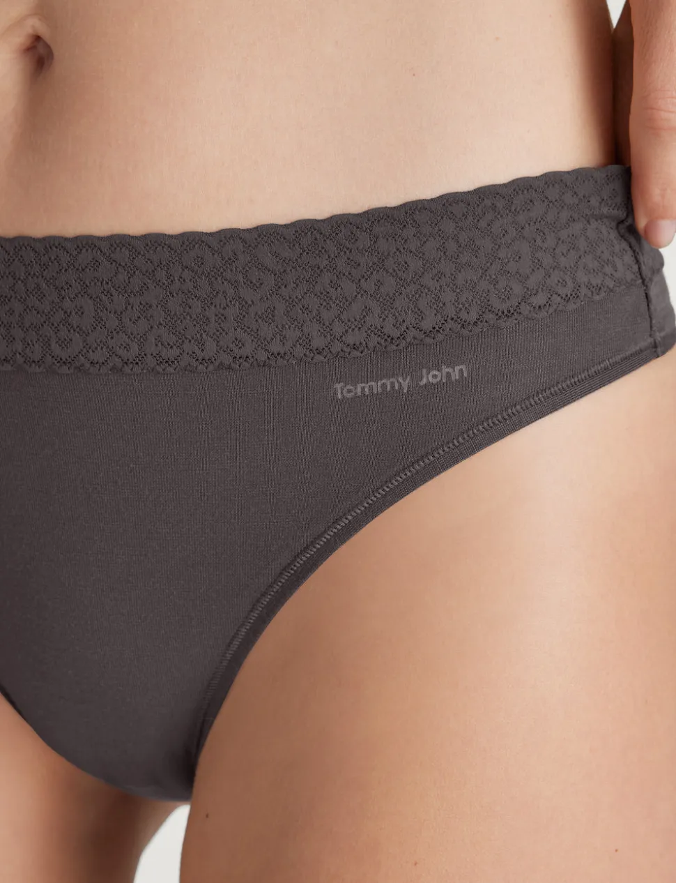 Women's Second Skin Thong, Lace Waist (5-Pack)