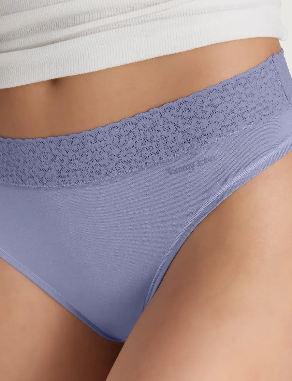 Women's Second Skin Thong, Lace Waist (5-Pack)
