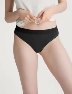 Women's Second Skin Thong, Lace Waist (5-Pack)