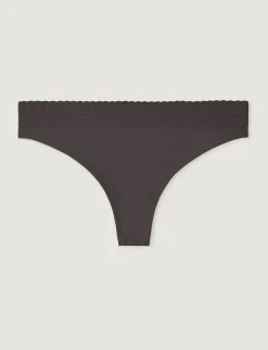 Women's Second Skin Thong, Lace Waist (3-Pack)