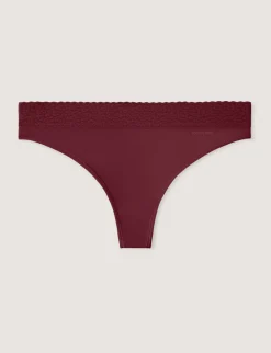 Women's Second Skin Thong, Lace Waist (3-Pack)