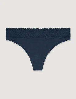 Women's Second Skin Thong, Lace Waist (3-Pack)