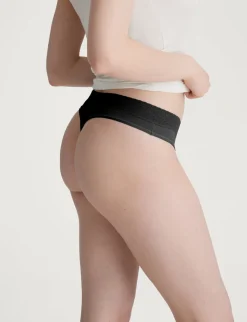 Women's Second Skin Thong, Lace Waist (3-Pack)
