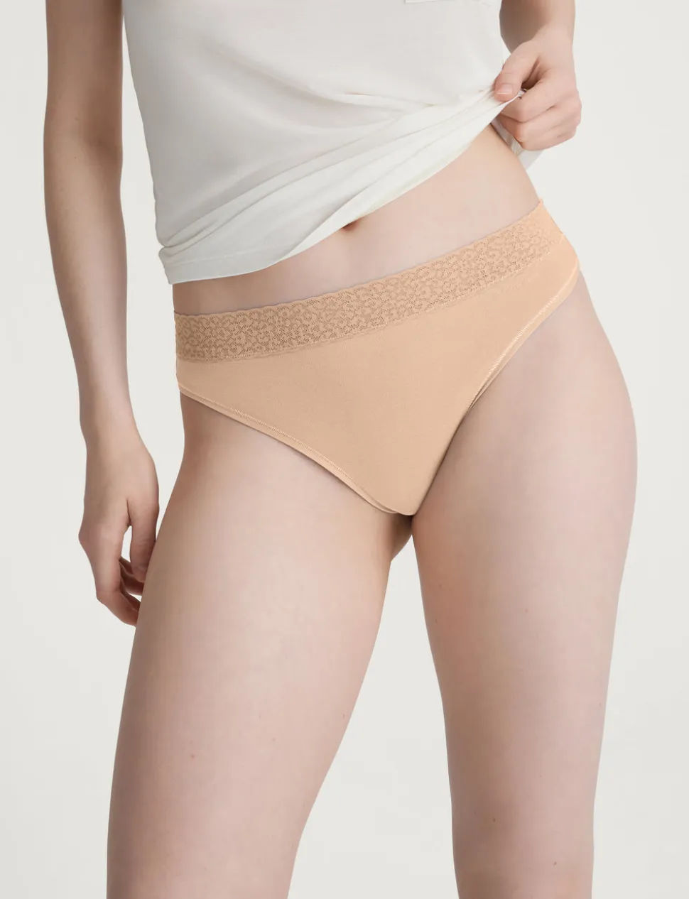 Women's Second Skin Thong, Lace Waist (3-Pack)