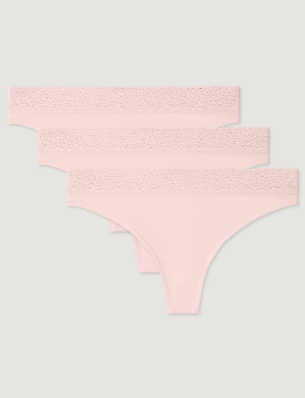 Women's Second Skin Thong, Lace Waist (3-Pack)