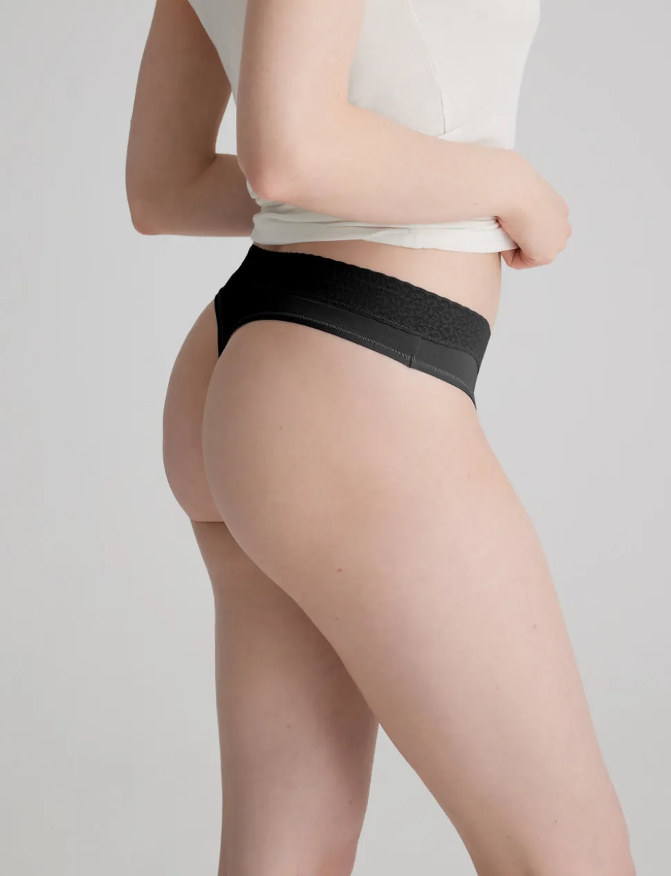 Women's Second Skin Thong, Lace Waist
