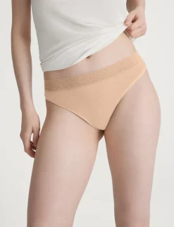 Women's Second Skin Thong, Lace Waist