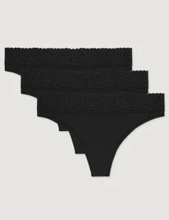 Women's Second Skin Thong, Lace Waist