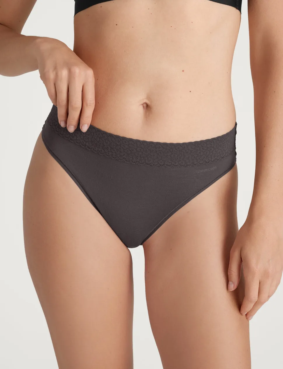 Women's Second Skin Thong, Lace Waist